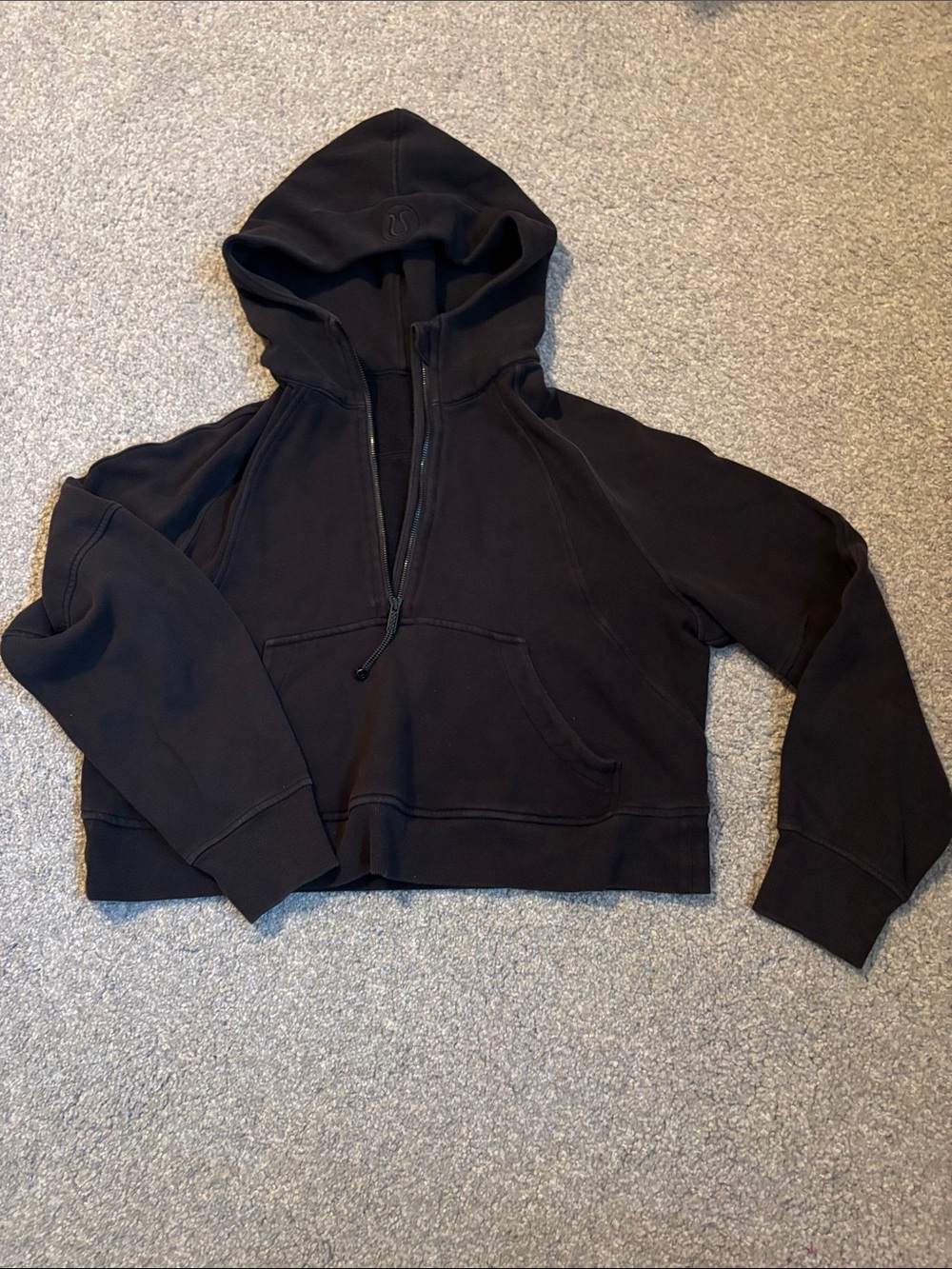 Lululemon Black Full-Zip Hooded Jacket size M/L medium/large